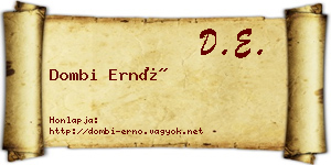 Dombi Ernő névjegykártya