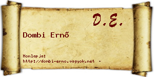 Dombi Ernő névjegykártya
